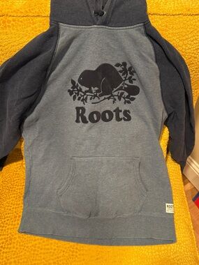 Roots Two-Tone Gray and Navy Hoodie